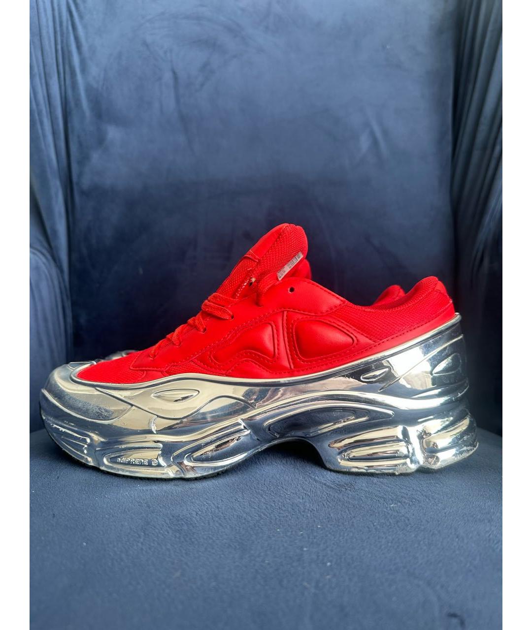 ADIDAS X RAF SIMONS Красные кожаные низкие кроссовки / кеды, фото 4