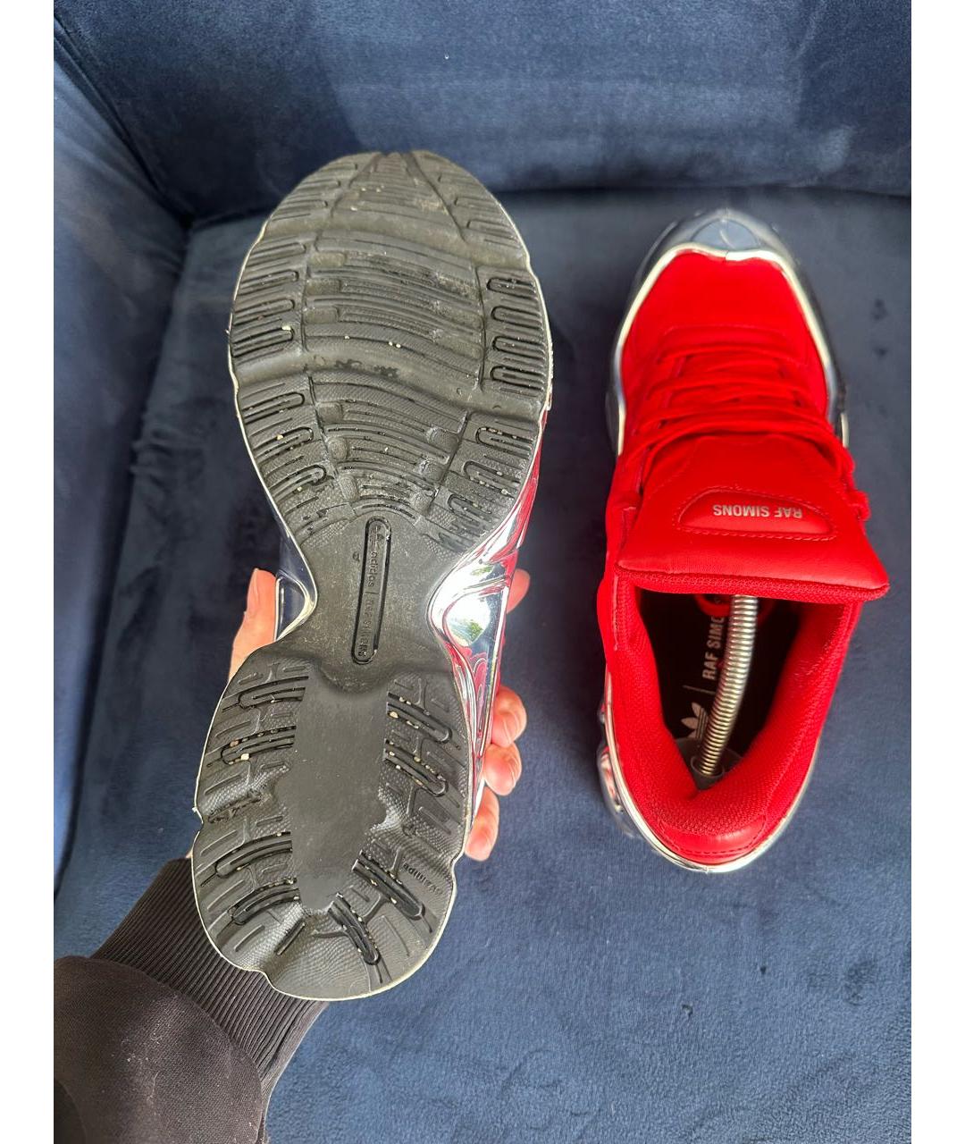 ADIDAS X RAF SIMONS Красные кожаные низкие кроссовки / кеды, фото 7
