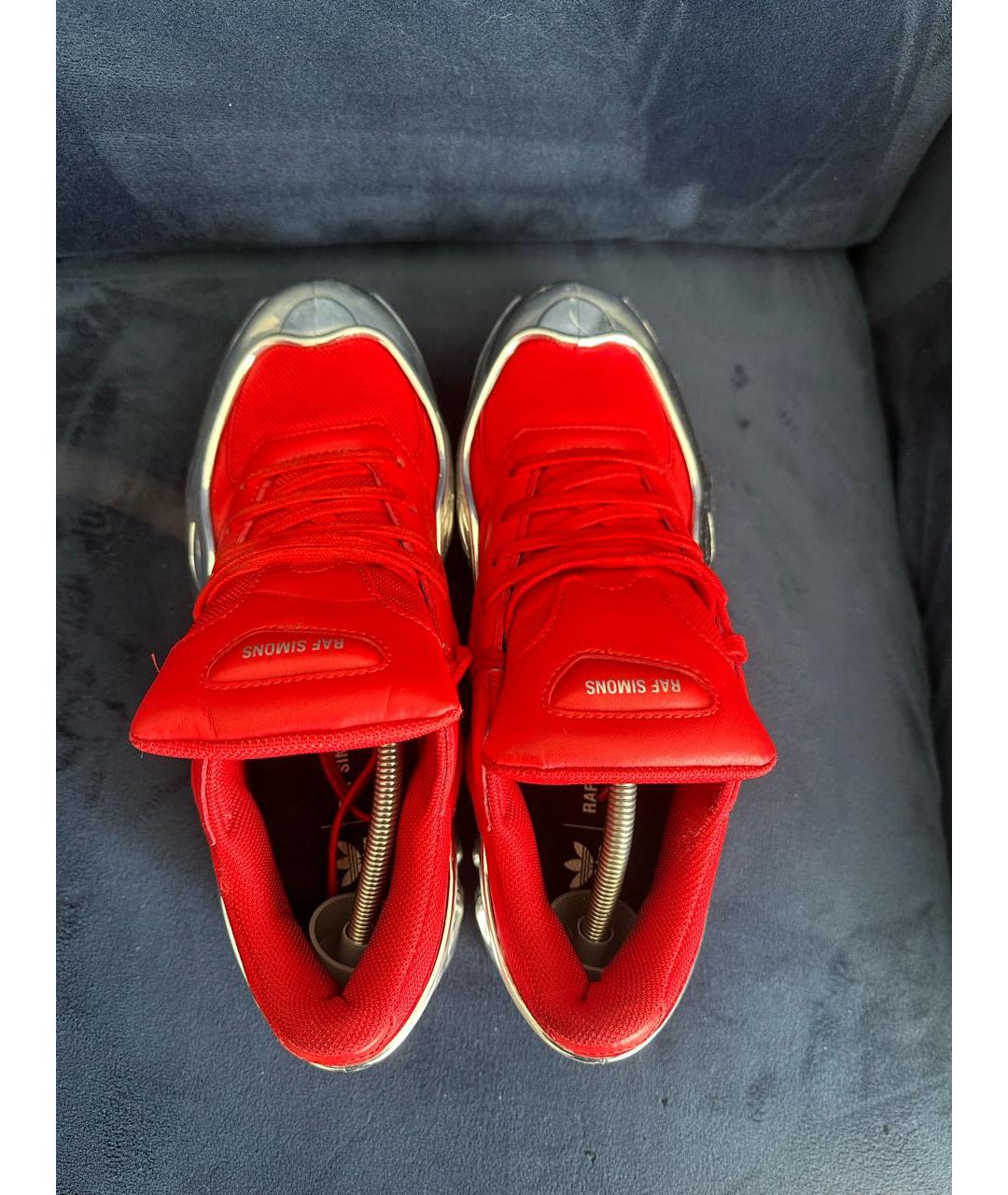 ADIDAS X RAF SIMONS Красные кожаные низкие кроссовки / кеды, фото 8