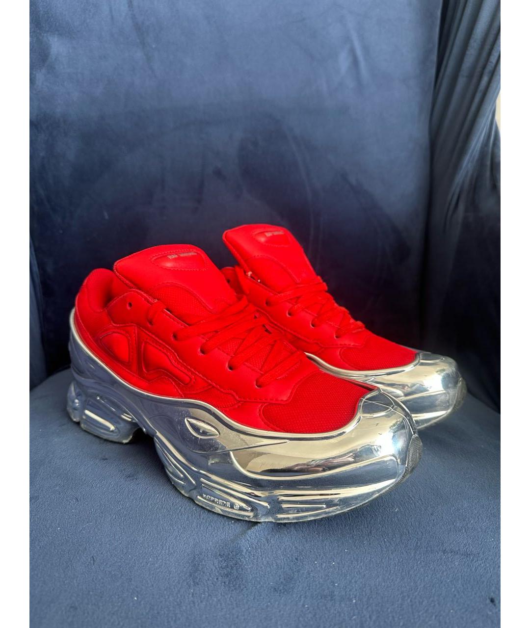 ADIDAS X RAF SIMONS Красные кожаные низкие кроссовки / кеды, фото 2