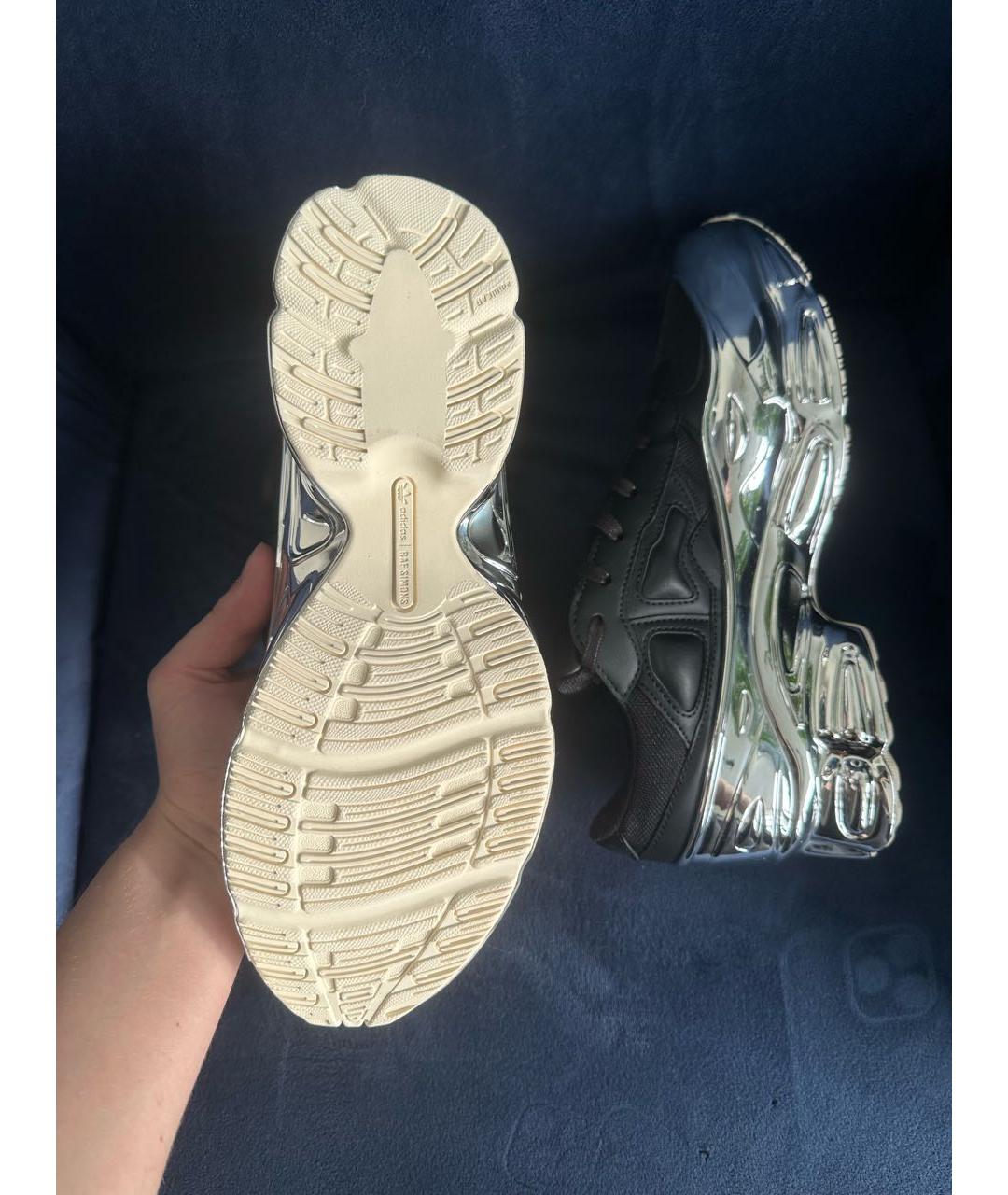 ADIDAS X RAF SIMONS Черные кожаные низкие кроссовки / кеды, фото 8