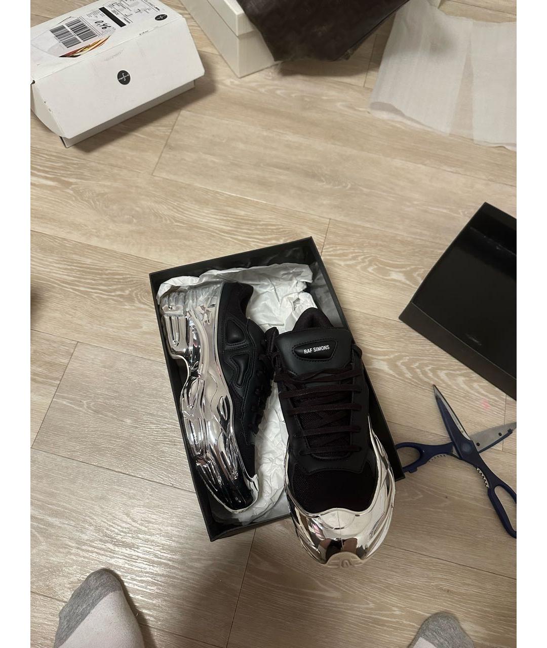 ADIDAS X RAF SIMONS Черные кожаные низкие кроссовки / кеды, фото 7