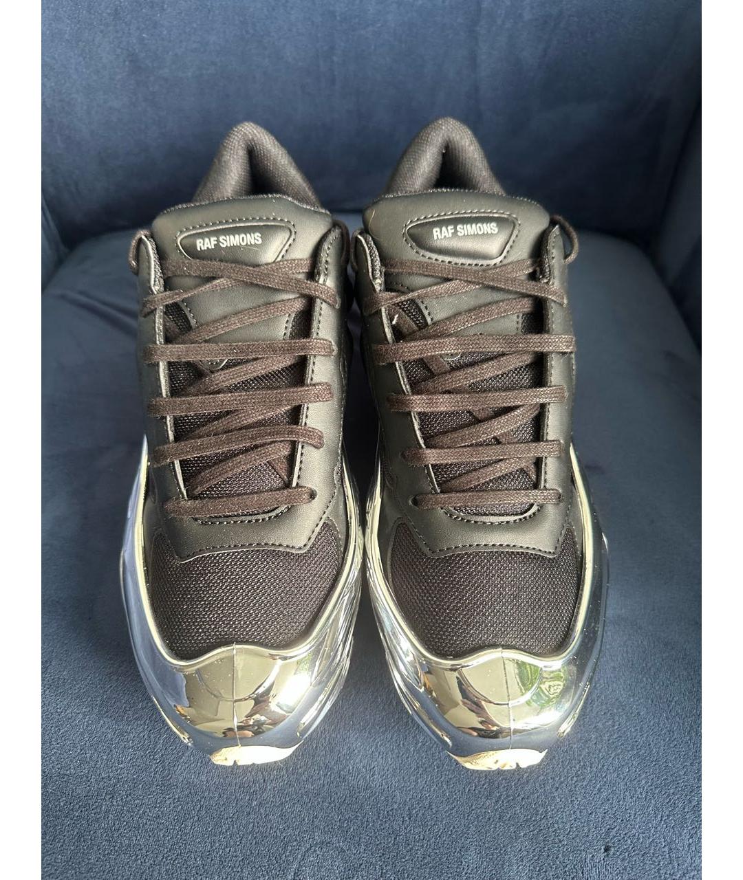 ADIDAS X RAF SIMONS Черные кожаные низкие кроссовки / кеды, фото 2