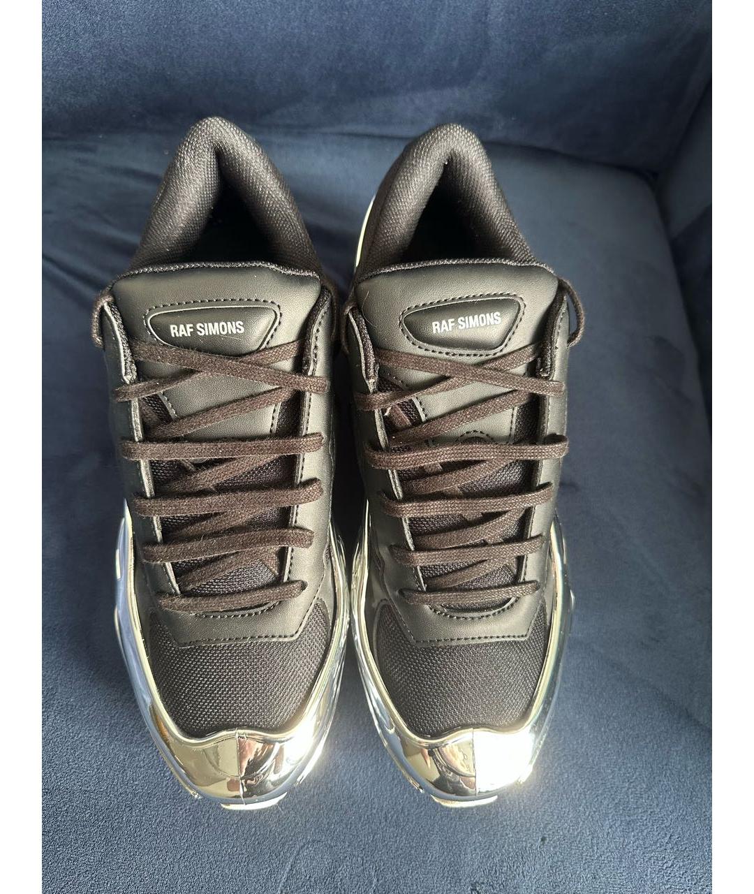ADIDAS X RAF SIMONS Черные кожаные низкие кроссовки / кеды, фото 4
