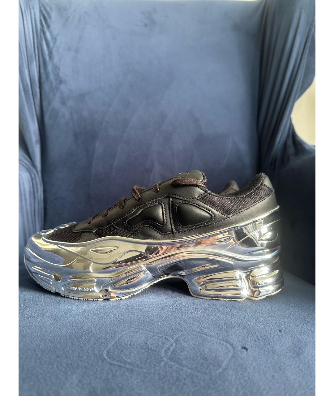 ADIDAS X RAF SIMONS Черные кожаные низкие кроссовки / кеды, фото 3