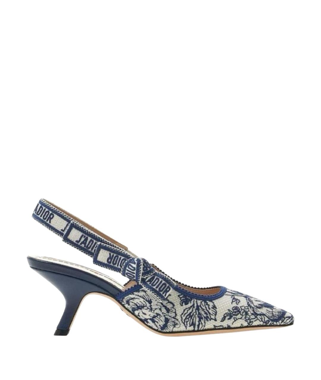 CHRISTIAN DIOR Белые кожаные лодочки на низком каблуке, фото 1