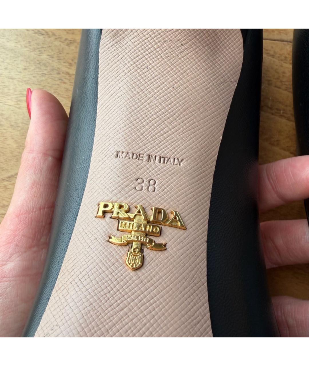 PRADA Черные кожаные туфли, фото 7