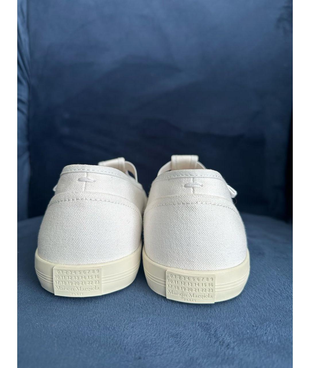MAISON MARGIELA Белые текстильные низкие кроссовки / кеды, фото 8