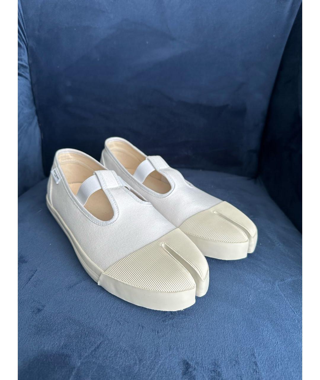 MAISON MARGIELA Белые текстильные низкие кроссовки / кеды, фото 2