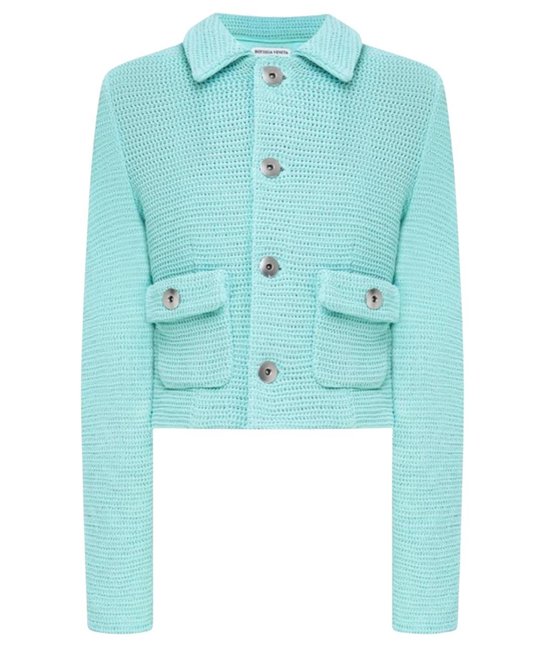 BOTTEGA VENETA Бирюзовый хлопковый жакет/пиджак, фото 1