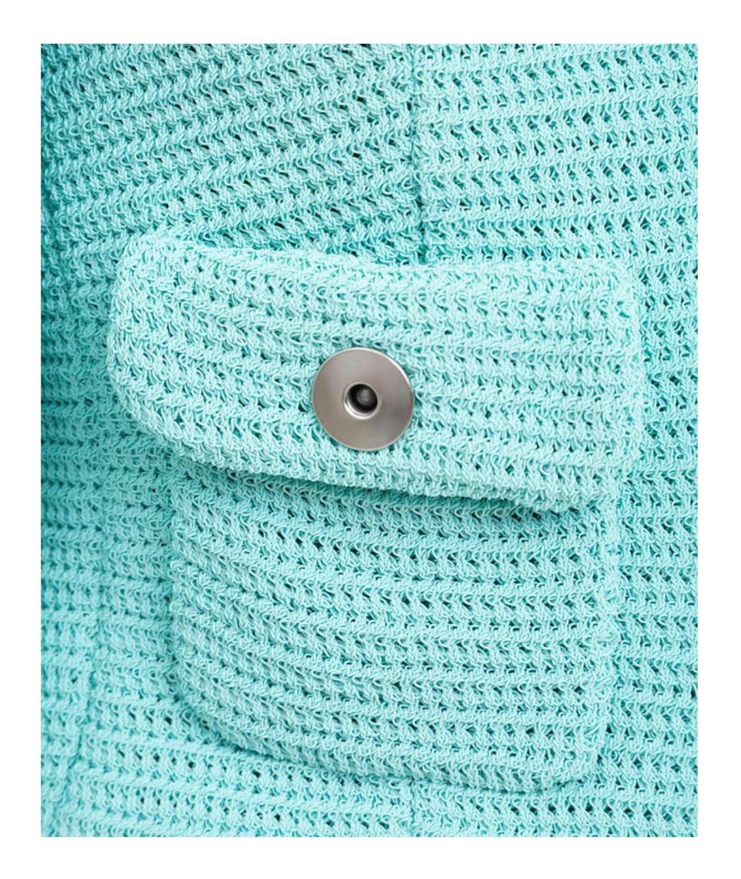 BOTTEGA VENETA Бирюзовый хлопковый жакет/пиджак, фото 4
