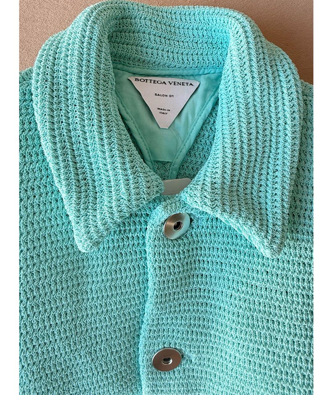 BOTTEGA VENETA Бирюзовый хлопковый жакет/пиджак, фото 3