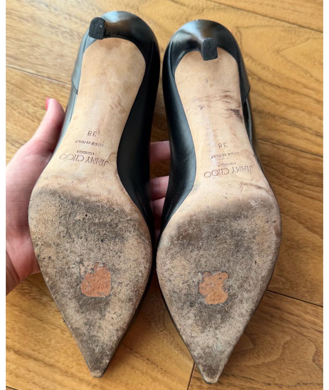 JIMMY CHOO Черные кожаные туфли, фото 4