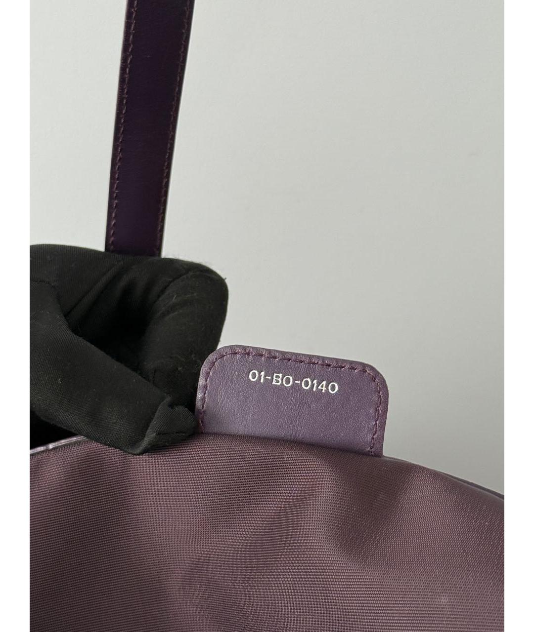 CHRISTIAN DIOR Фиолетовая тканевая сумка тоут, фото 6