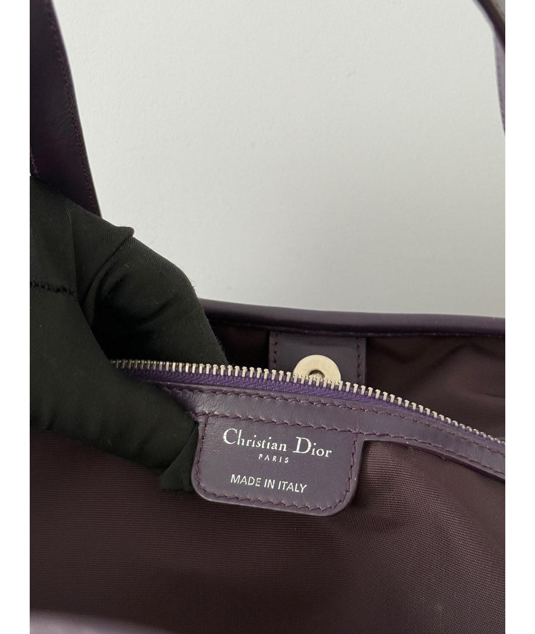 CHRISTIAN DIOR Фиолетовая тканевая сумка тоут, фото 5