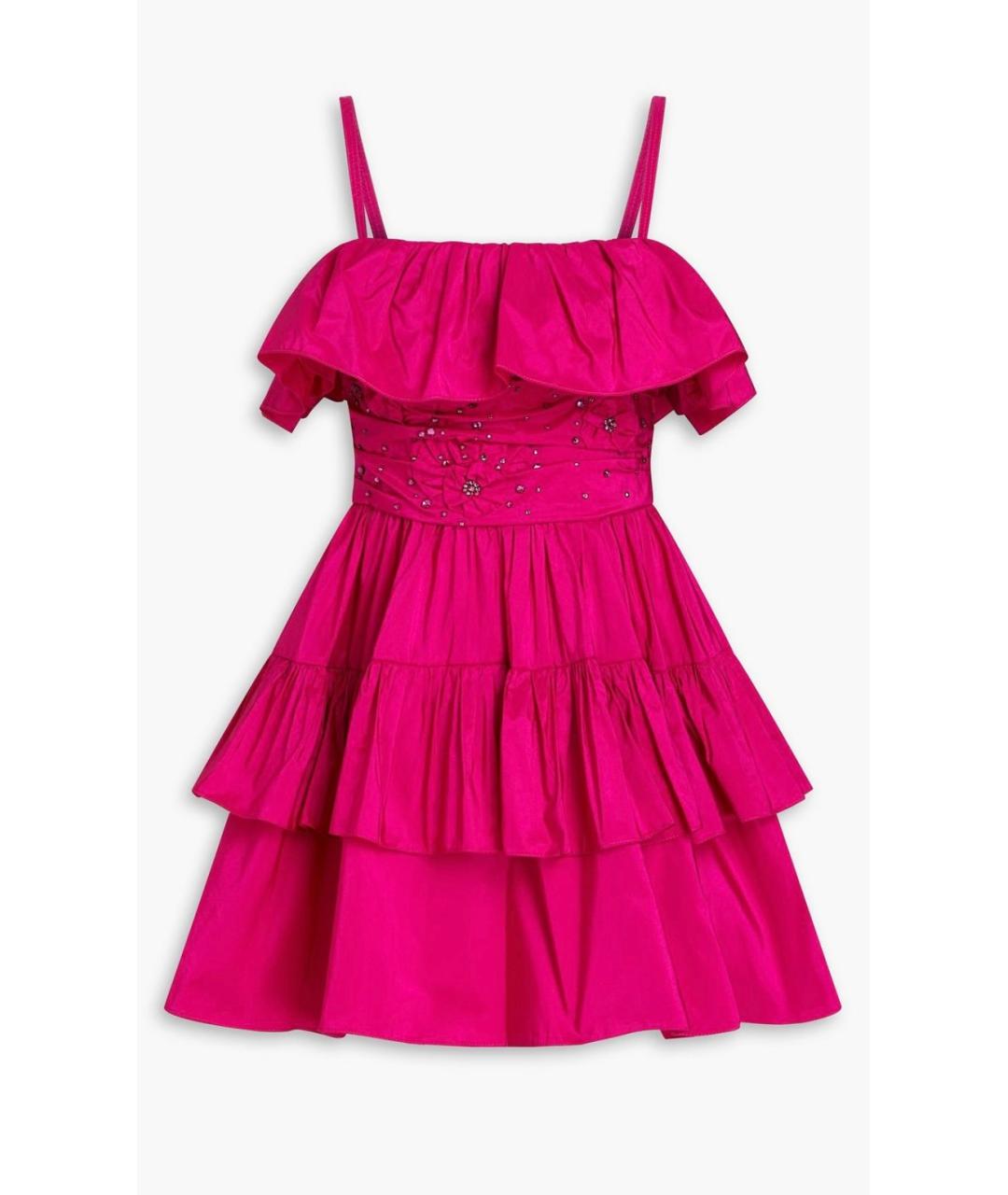 ZUHAIR MURAD Фуксия полиэстеровое коктейльное платье, фото 4