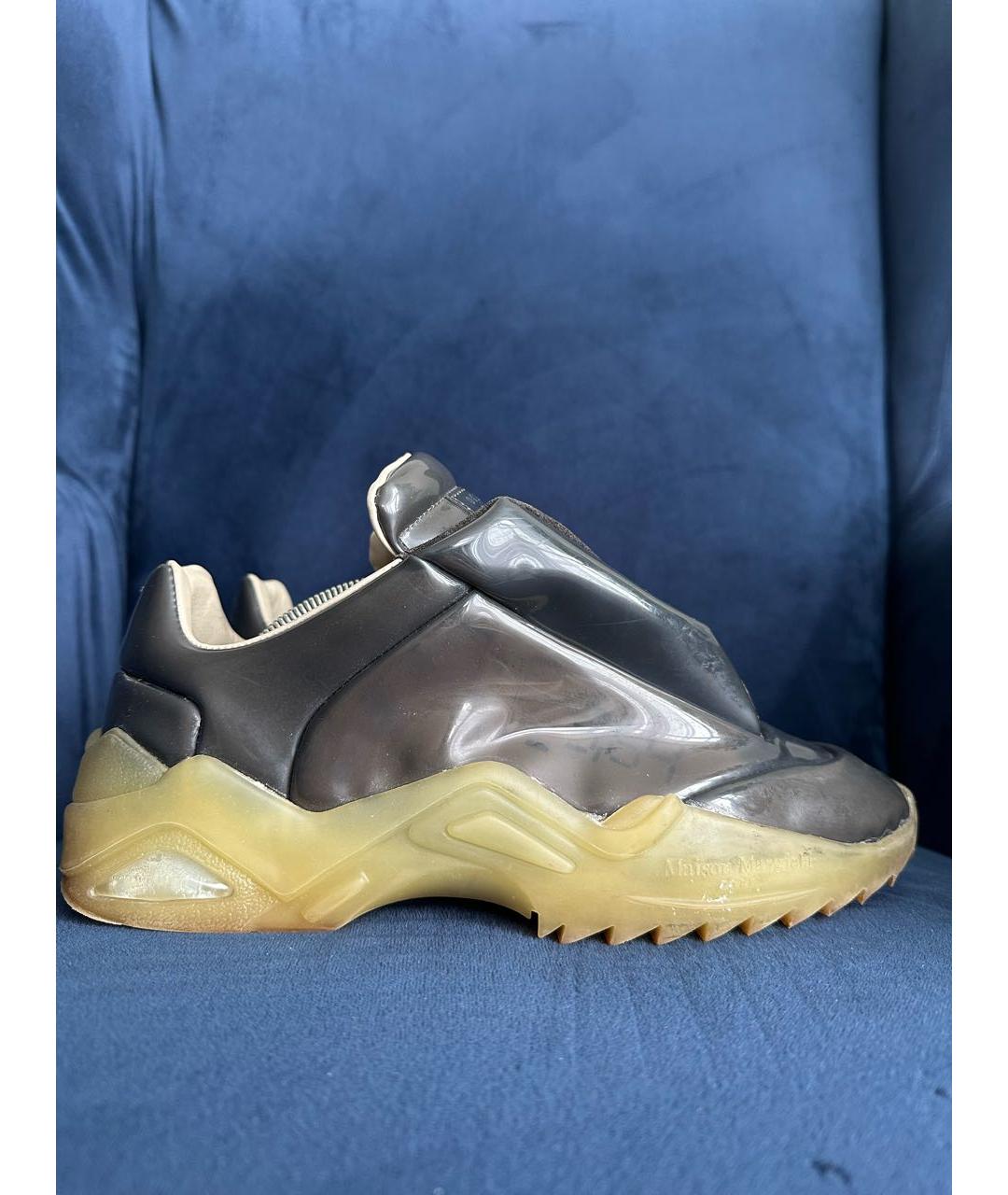 MAISON MARGIELA Антрацитовые низкие кроссовки / кеды, фото 2