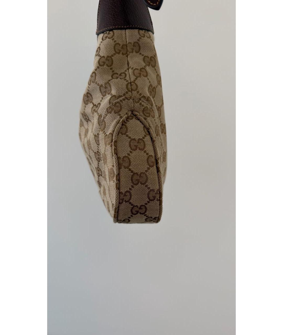 GUCCI Коричневая тканевая сумка с короткими ручками, фото 5