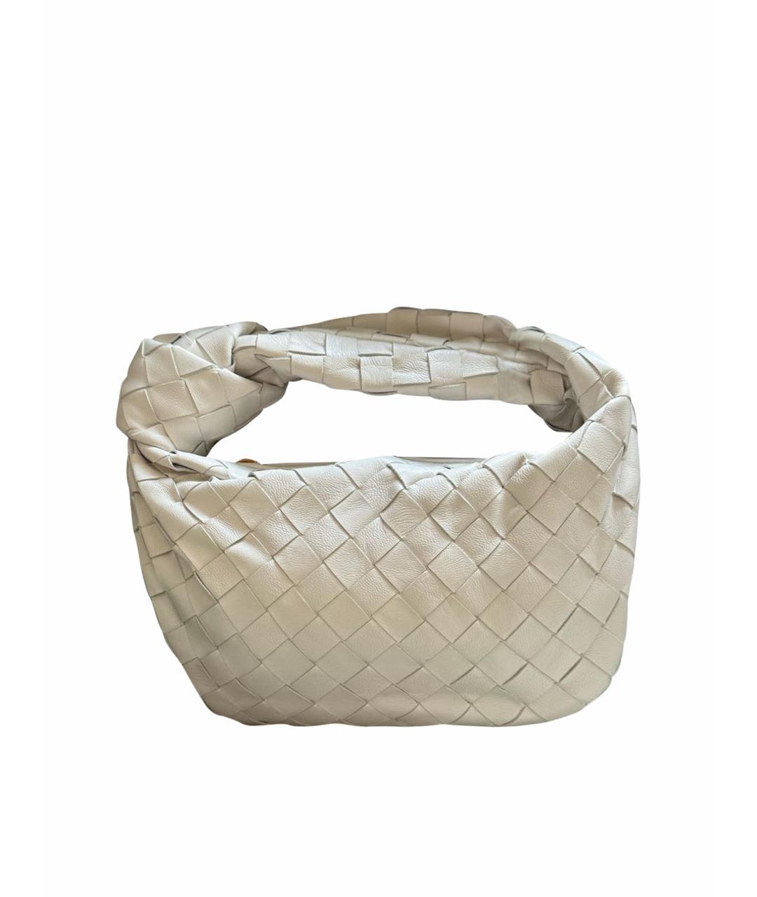 BOTTEGA VENETA Белая кожаная сумка с короткими ручками, фото 1