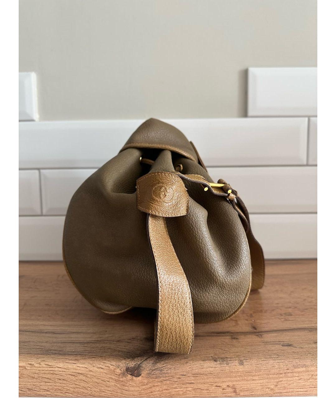 GUCCI Горчичная кожаная сумка через плечо, фото 3