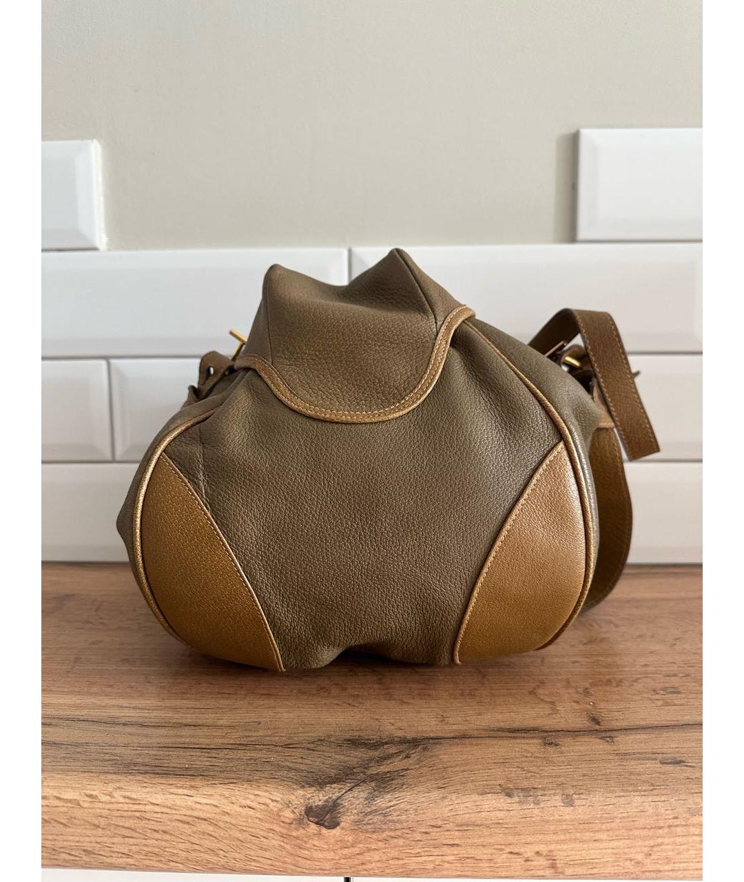 GUCCI Горчичная кожаная сумка через плечо, фото 2