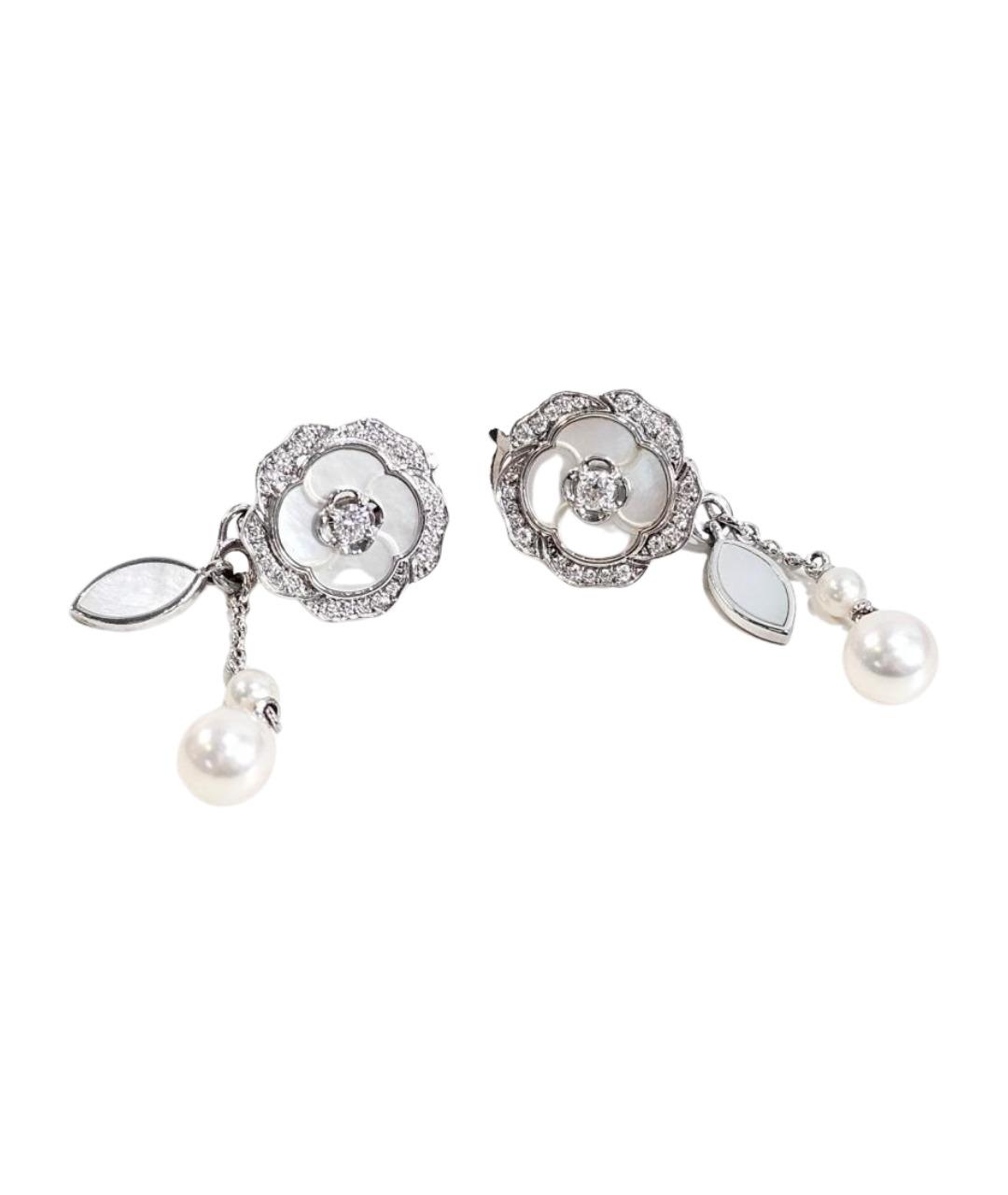 CHANEL Серебряные серьги из белого золота, фото 1