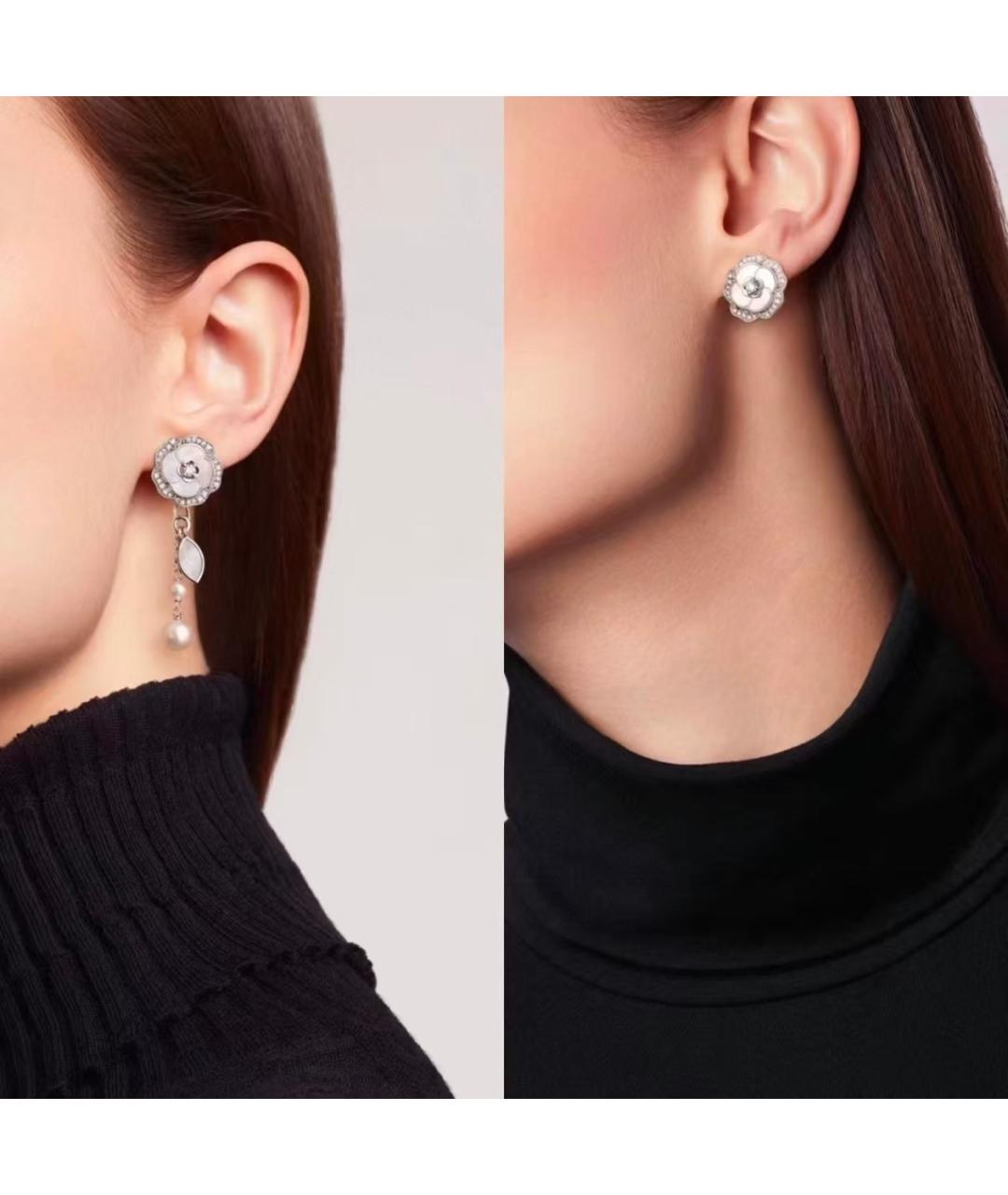 CHANEL Серебряные серьги из белого золота, фото 3