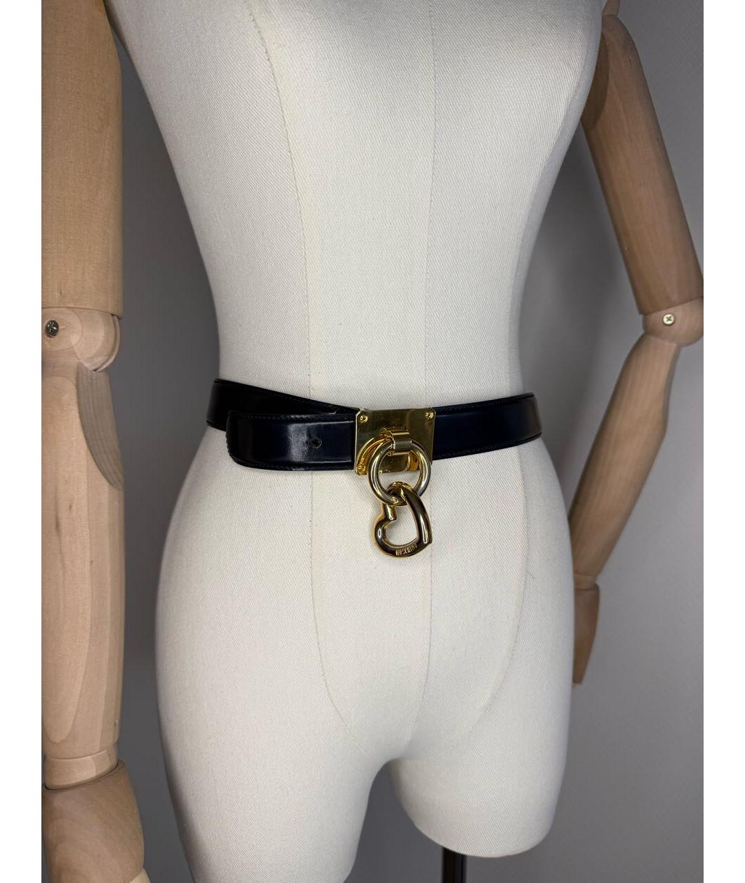 MOSCHINO Черный кожаный ремень, фото 8