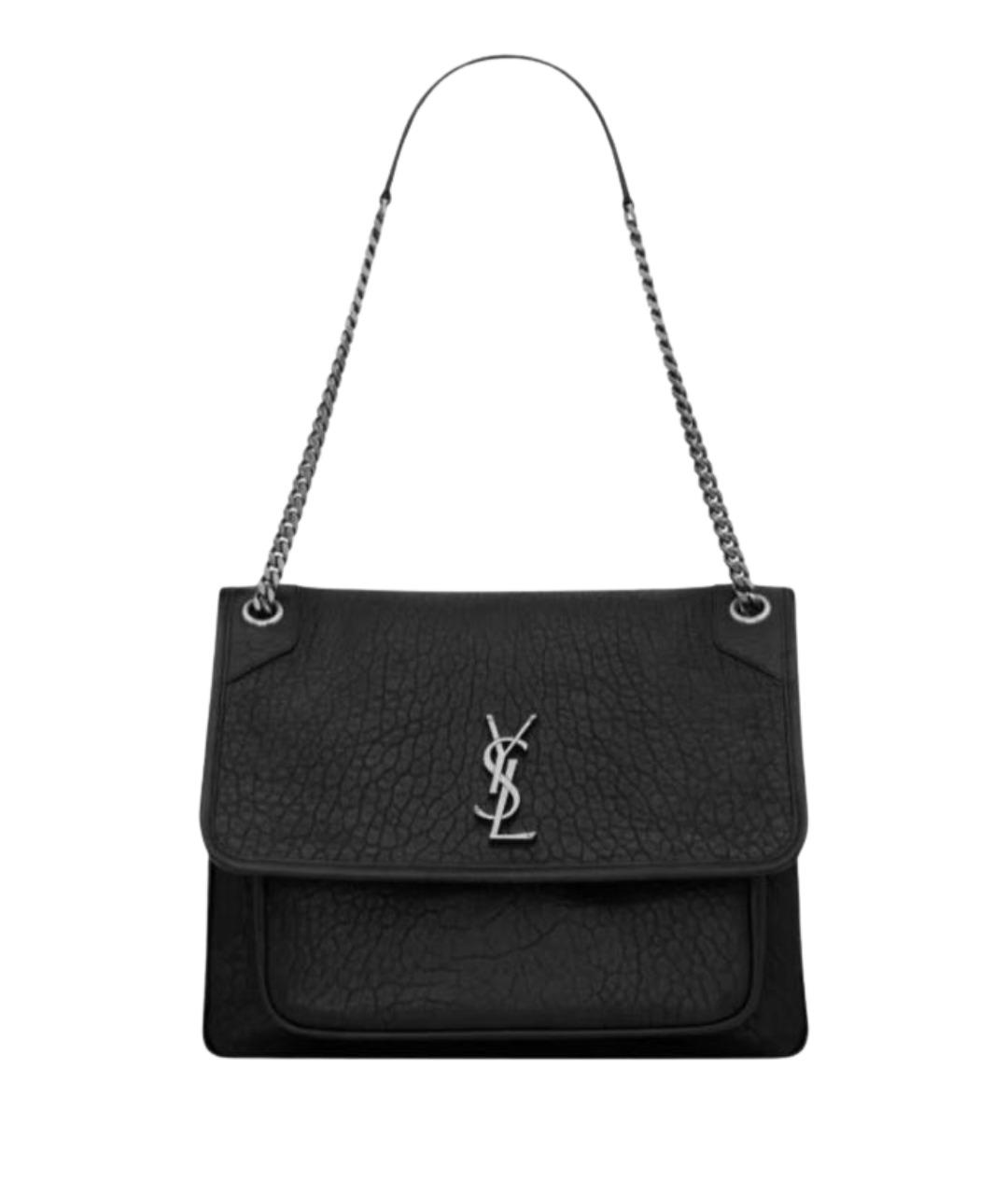 SAINT LAURENT Черная кожаная сумка через плечо, фото 1