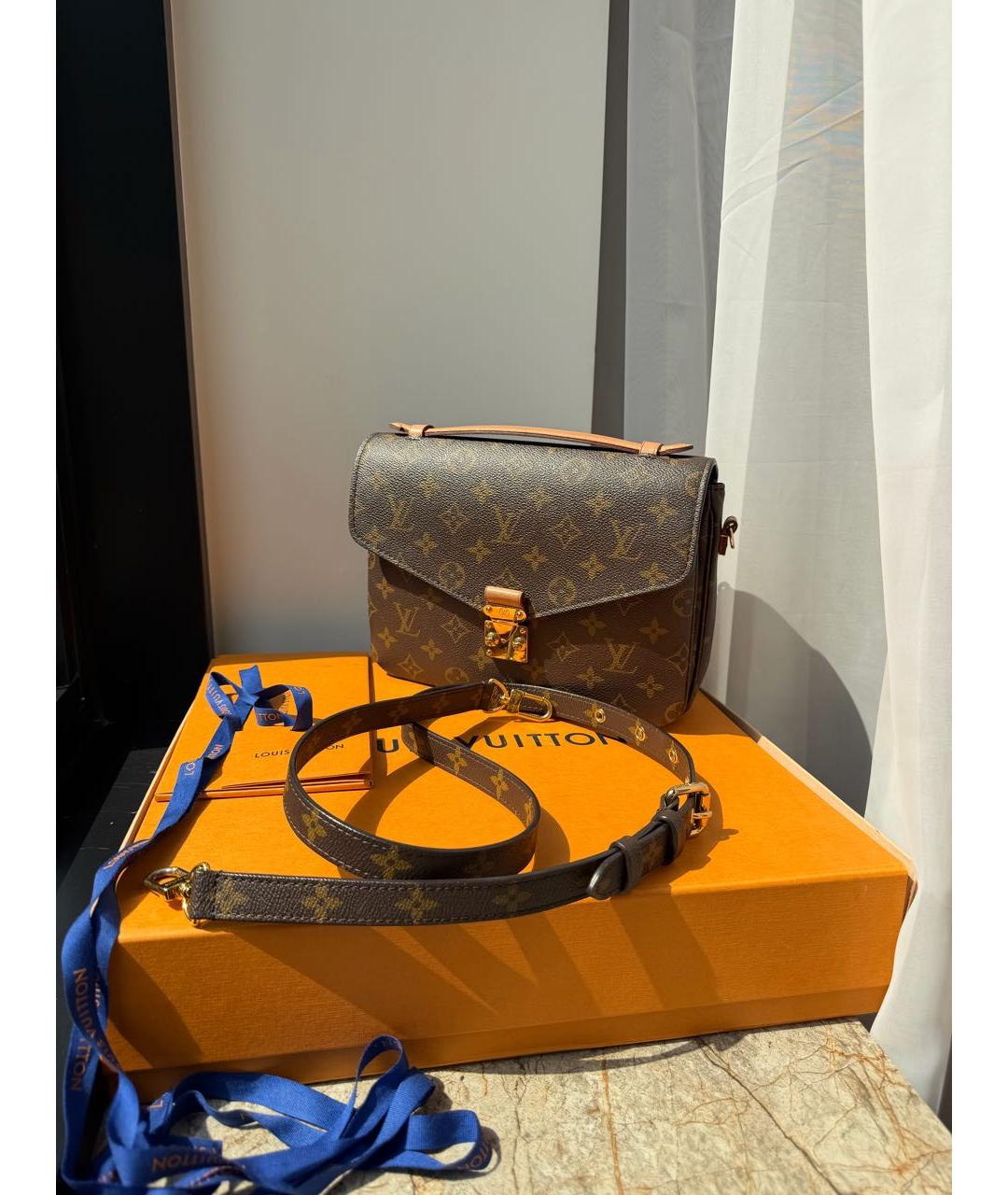 LOUIS VUITTON Коричневая сумка с короткими ручками, фото 2