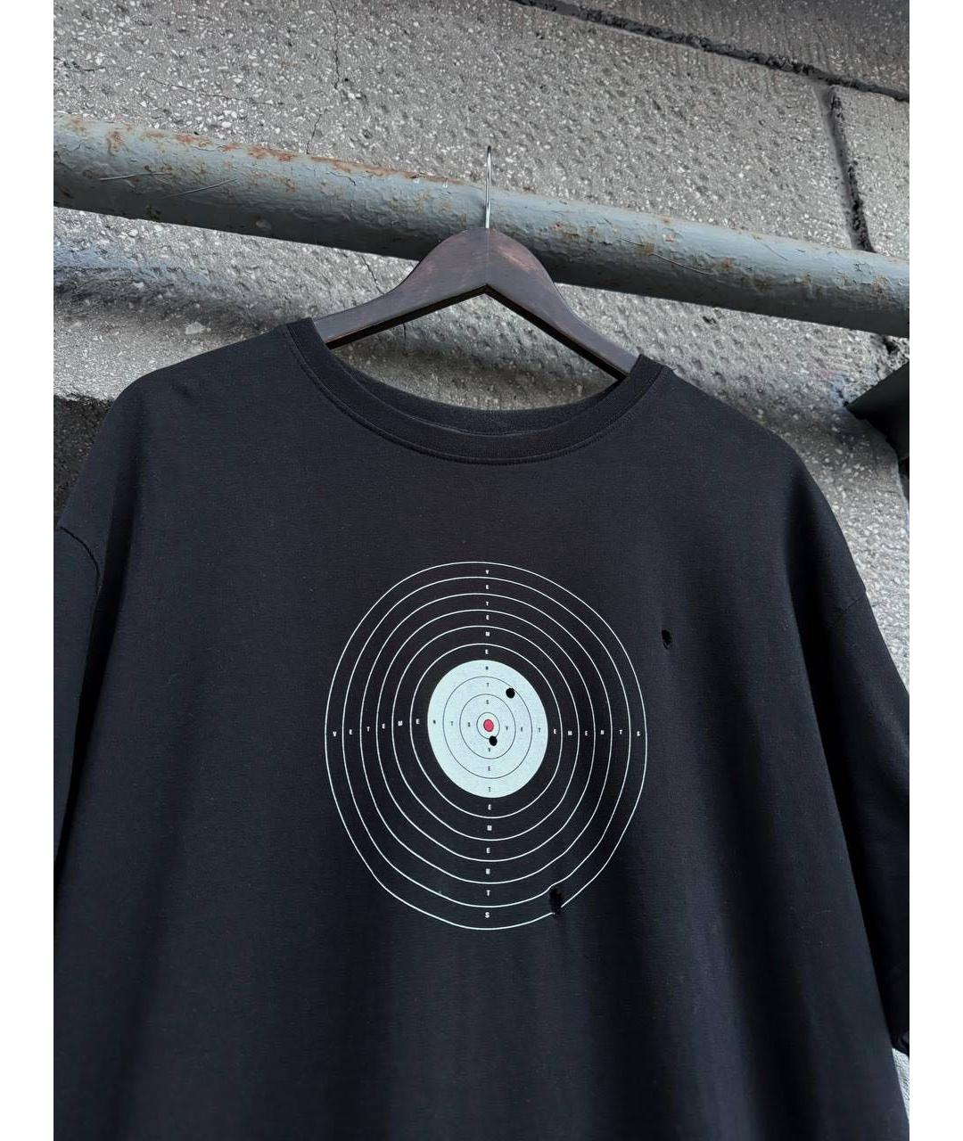 VETEMENTS Черная хлопковая футболка, фото 3