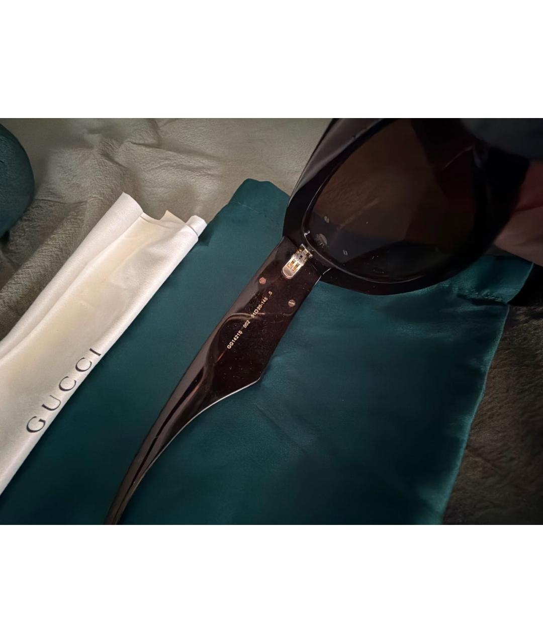 GUCCI Коричневые пластиковые солнцезащитные очки, фото 6