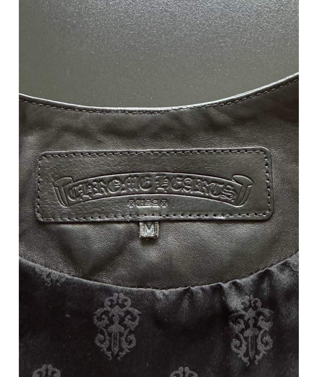 CHROME HEARTS Черный кожаный жилет, фото 2