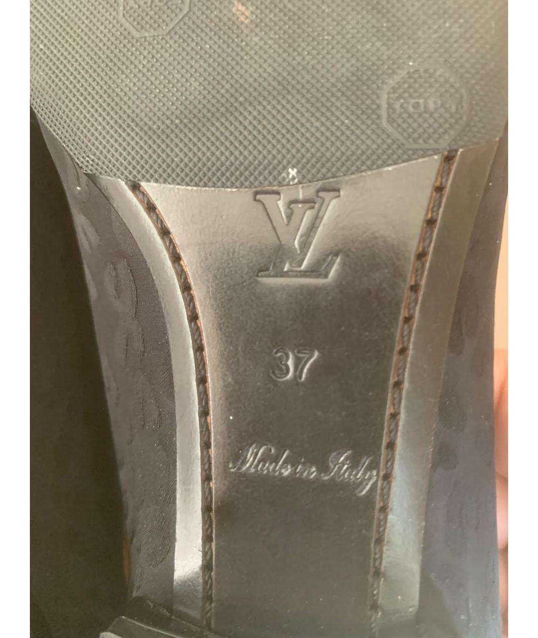 LOUIS VUITTON Черные текстильные лоферы, фото 7