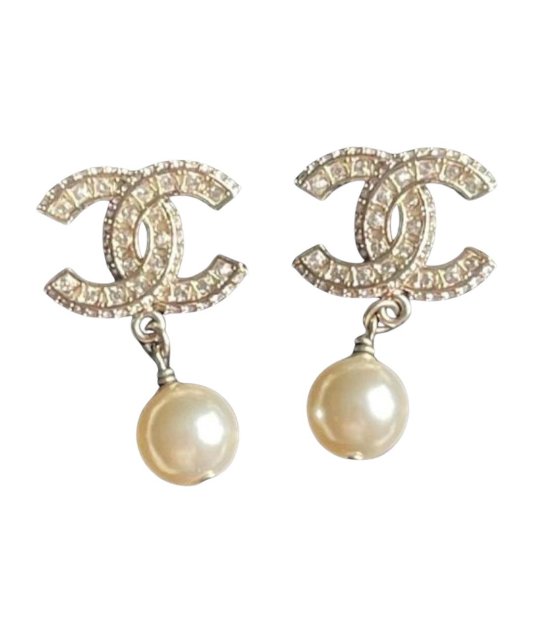 CHANEL Бежевые серьги, фото 1