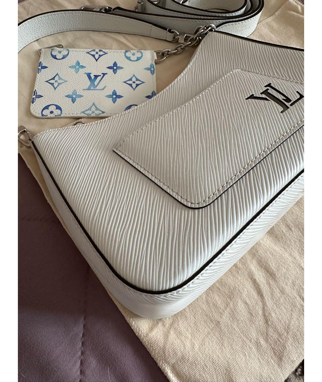LOUIS VUITTON Белая кожаная сумка через плечо, фото 5