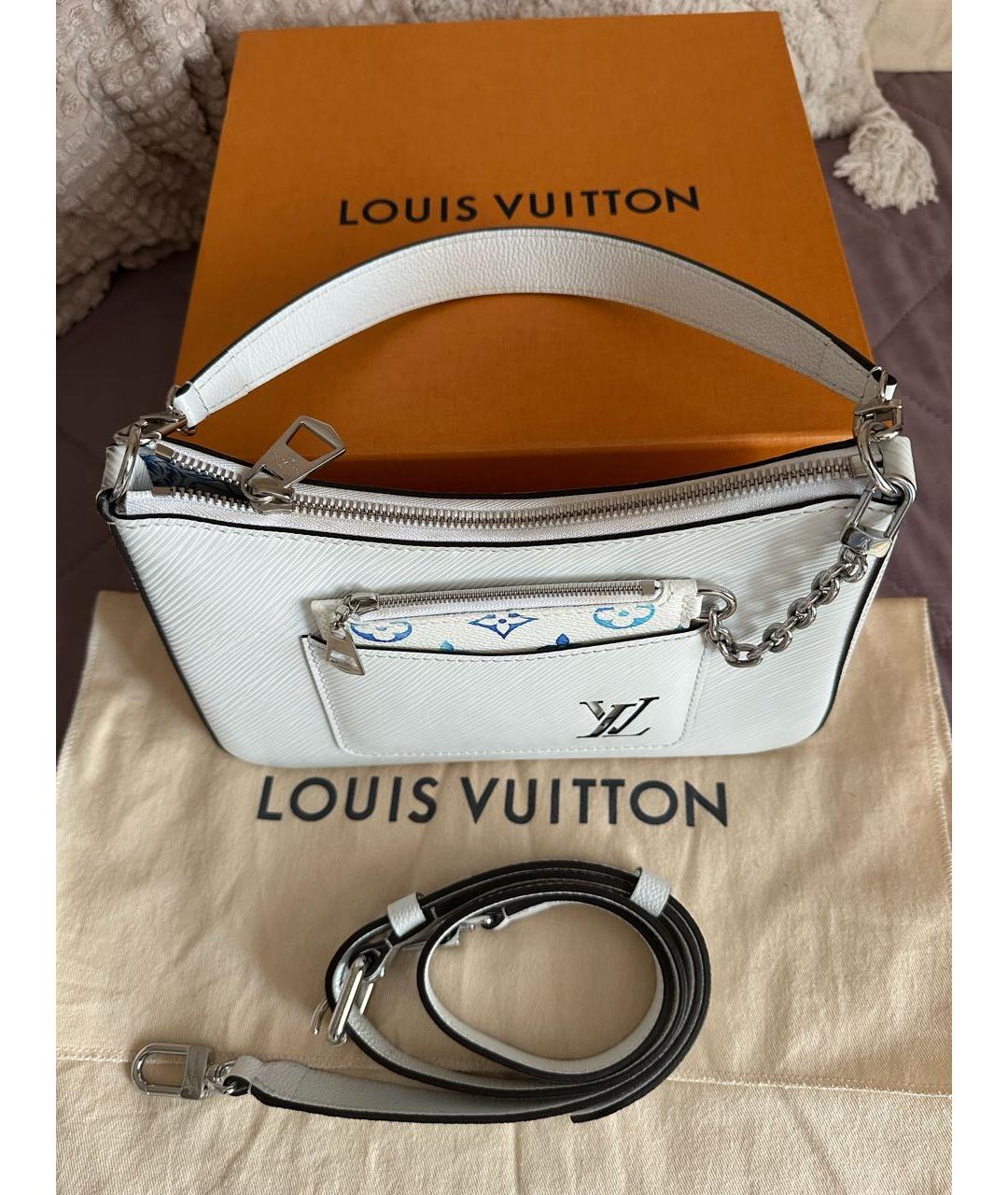 LOUIS VUITTON Белая кожаная сумка через плечо, фото 2