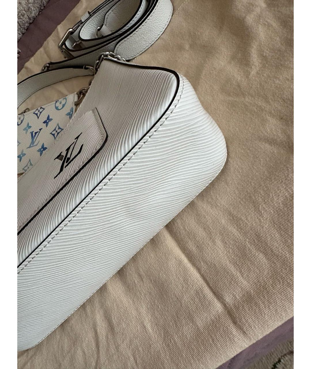LOUIS VUITTON Белая кожаная сумка через плечо, фото 4