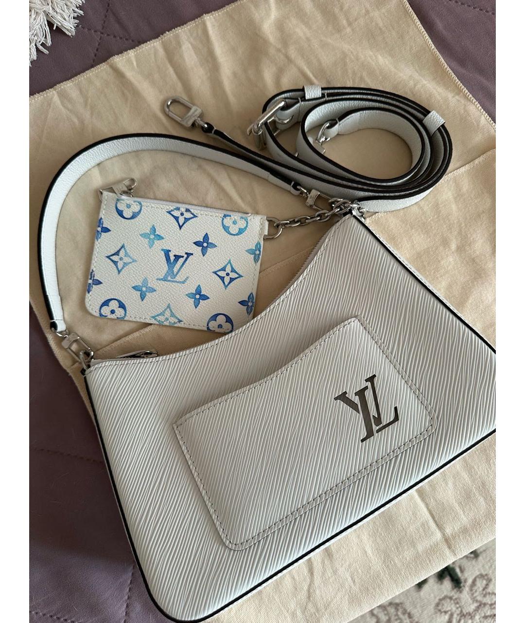 LOUIS VUITTON Белая кожаная сумка через плечо, фото 3