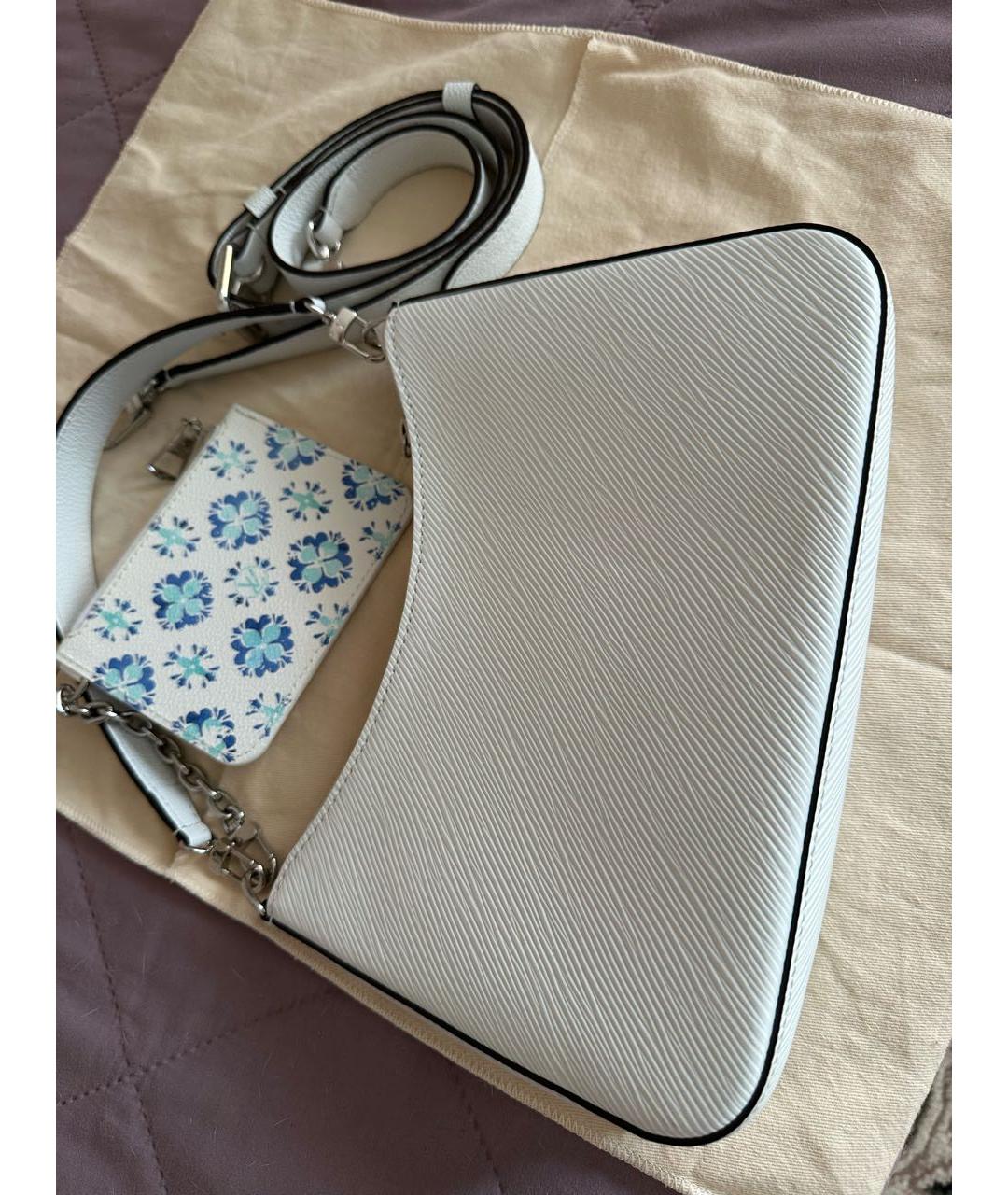 LOUIS VUITTON Белая кожаная сумка через плечо, фото 6