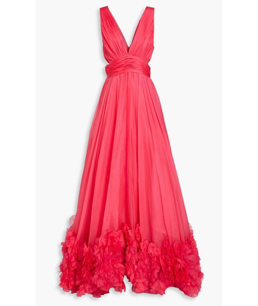 ZUHAIR MURAD Коралловое шелковое коктейльное платье, фото 4