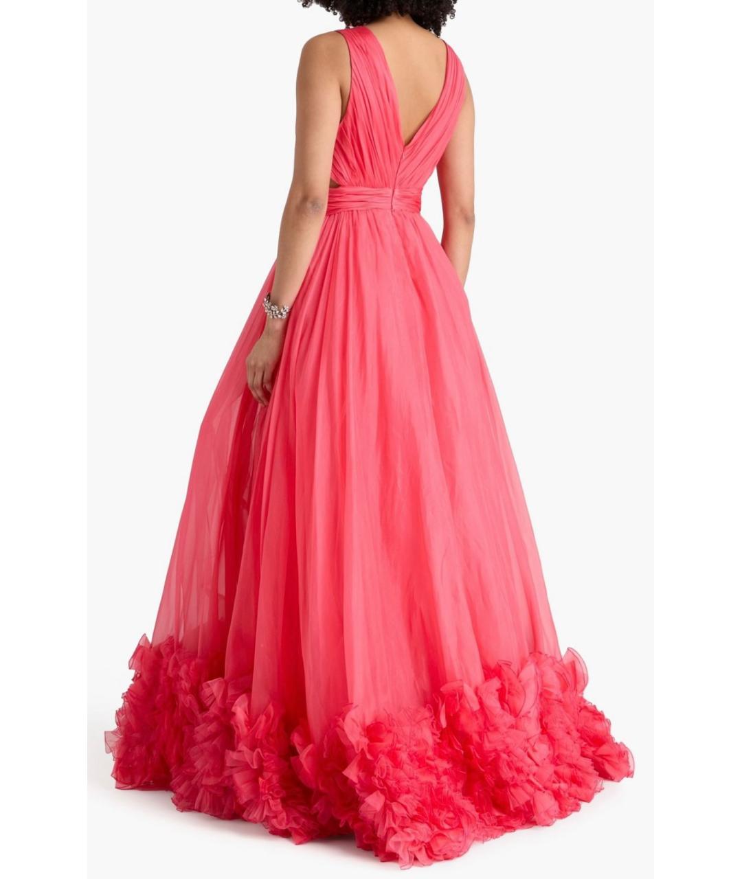 ZUHAIR MURAD Коралловое шелковое коктейльное платье, фото 3
