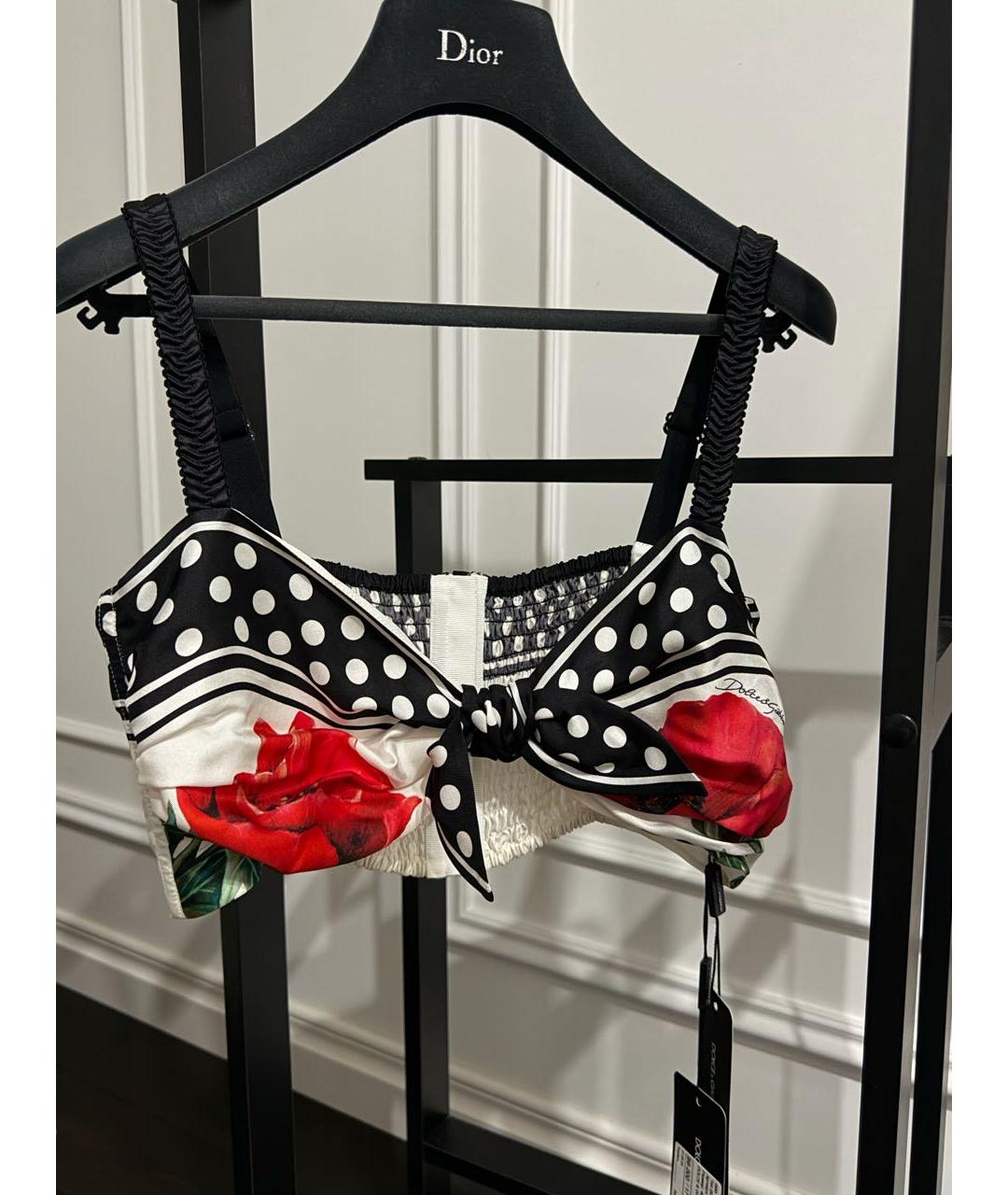 DOLCE&GABBANA Мульти шелковая майка, фото 5