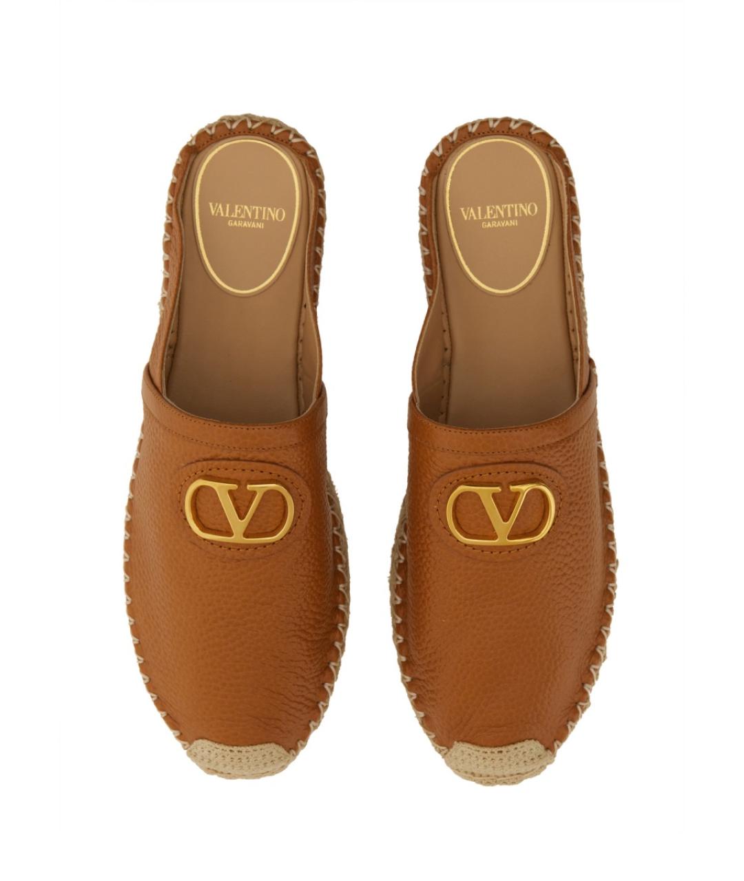 VALENTINO Коричневые кожаные мюли, фото 5