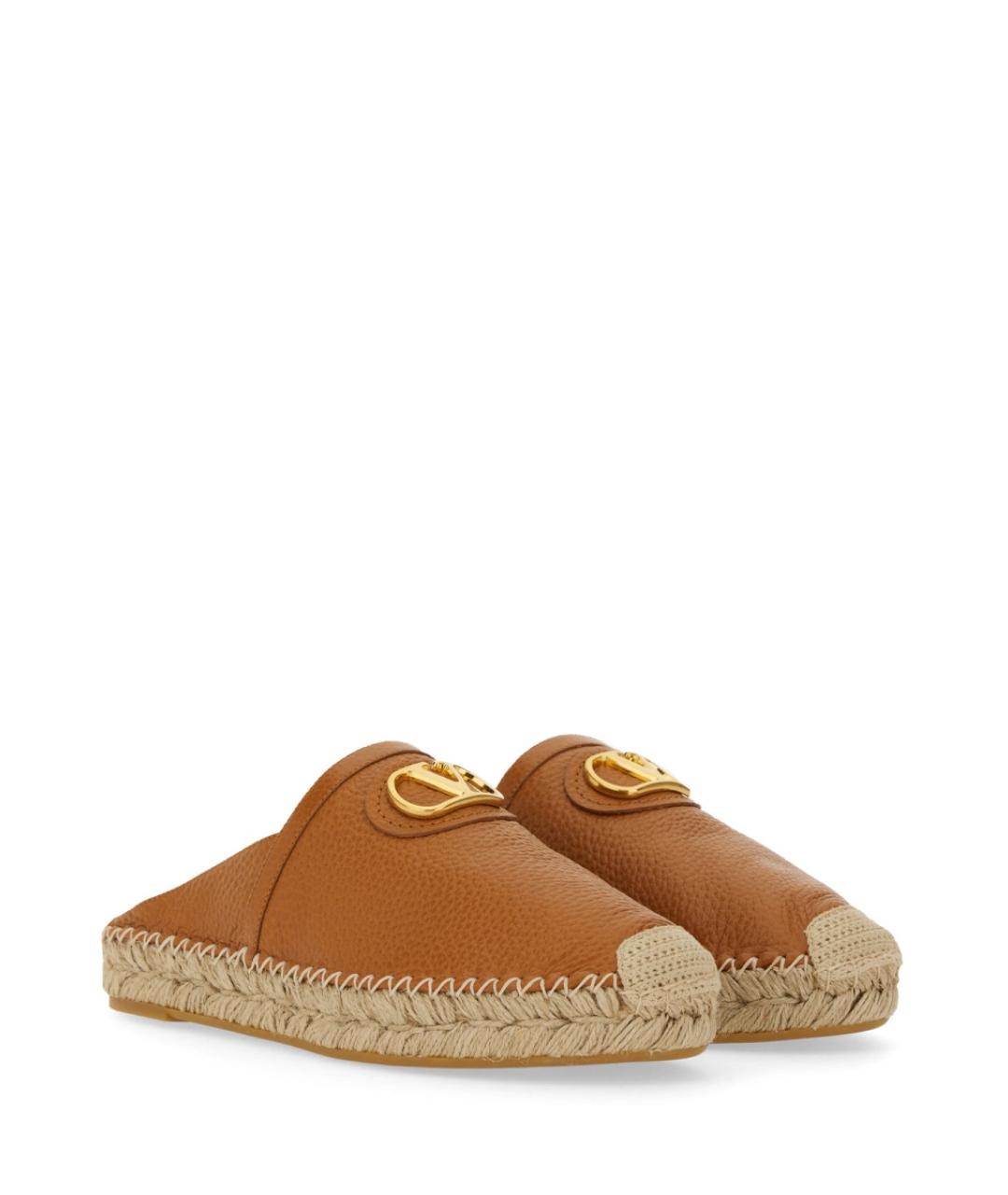 VALENTINO Коричневые кожаные мюли, фото 2
