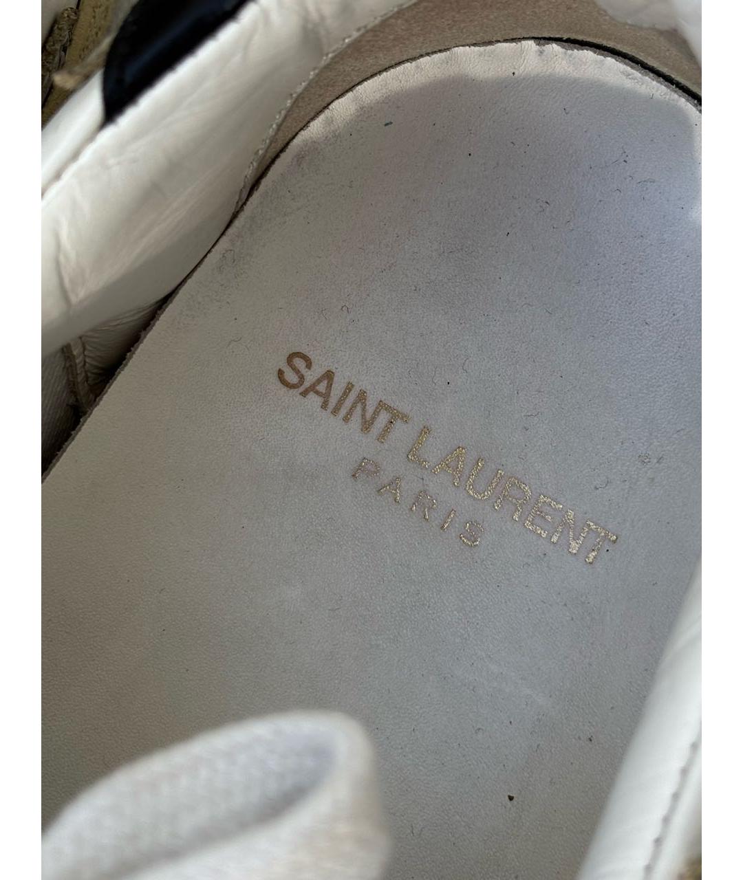 SAINT LAURENT Белые кожаные кеды, фото 6