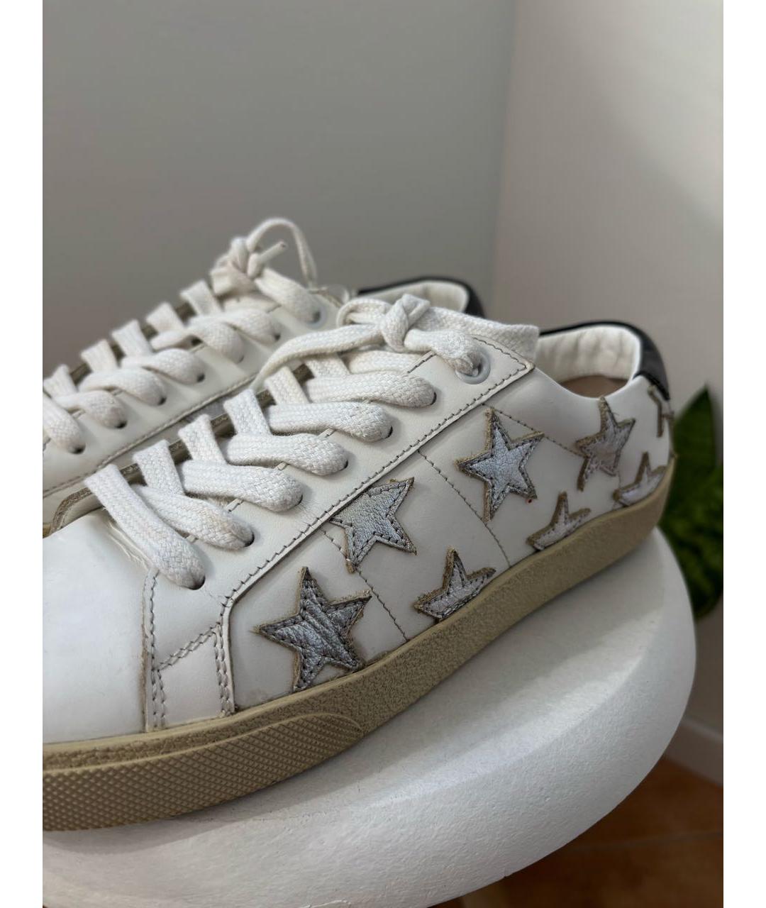 SAINT LAURENT Белые кожаные кеды, фото 3