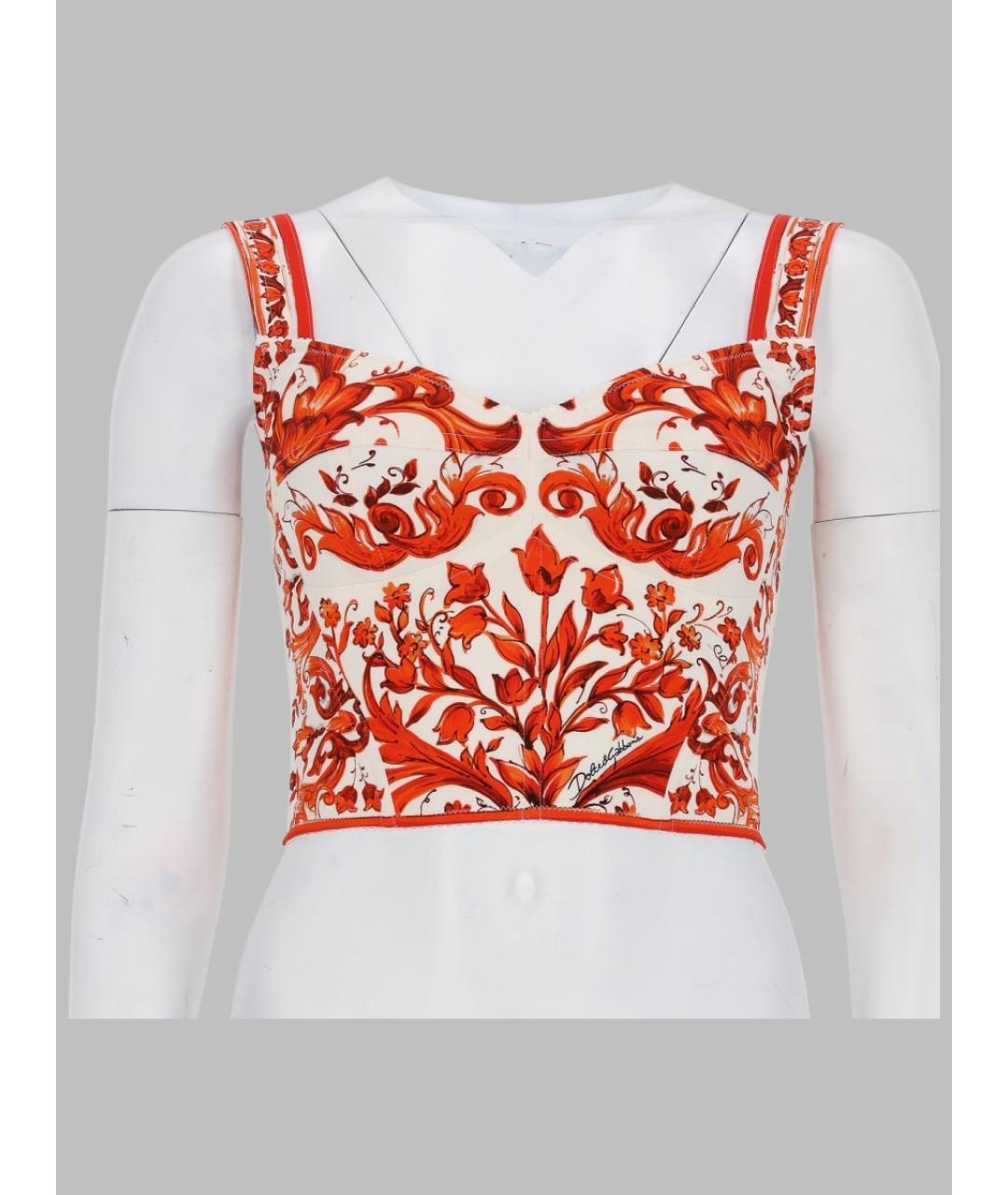 DOLCE&GABBANA Оранжевый шелковый корсет, фото 3