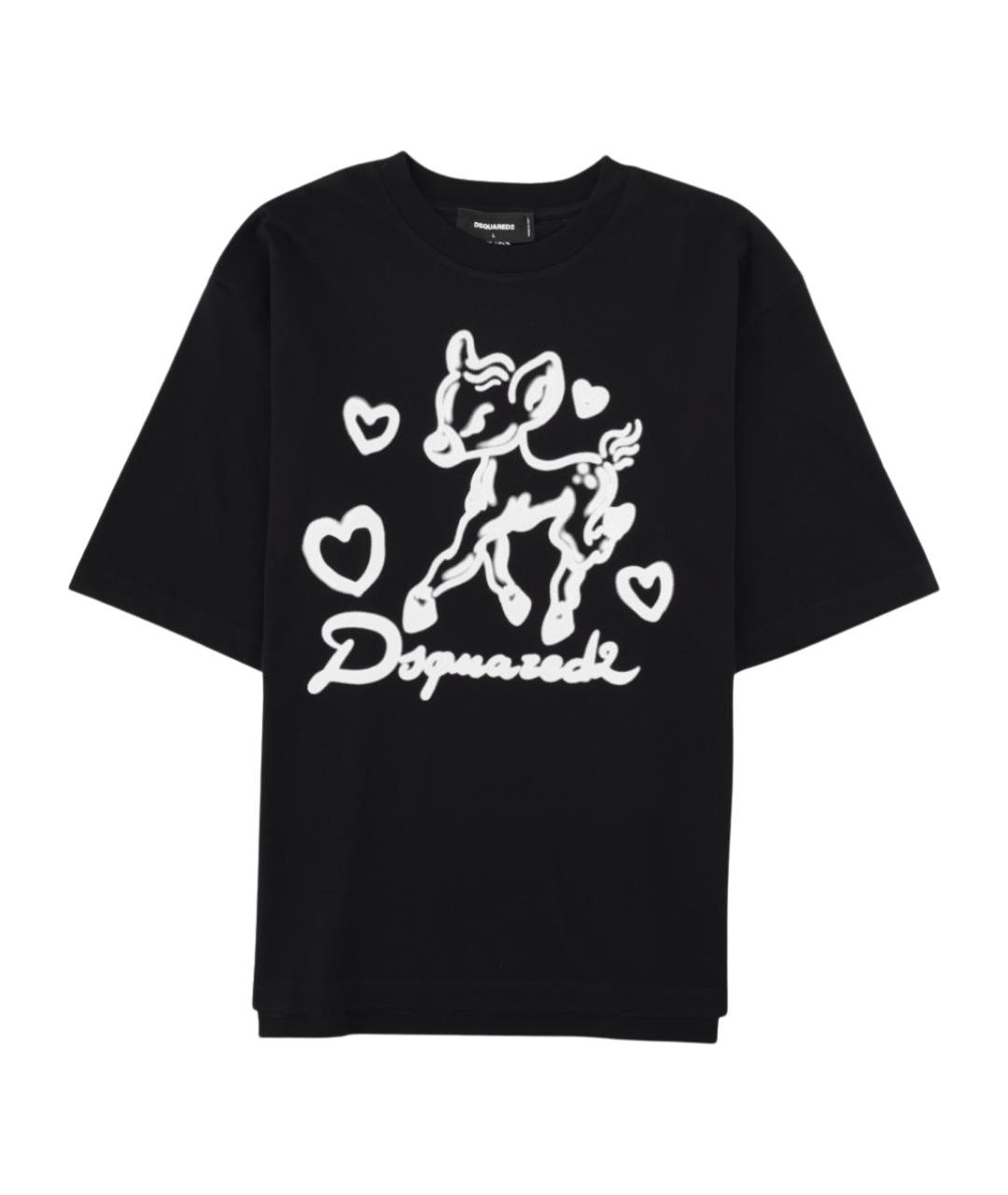DSQUARED2 Черная хлопковая футболка, фото 1