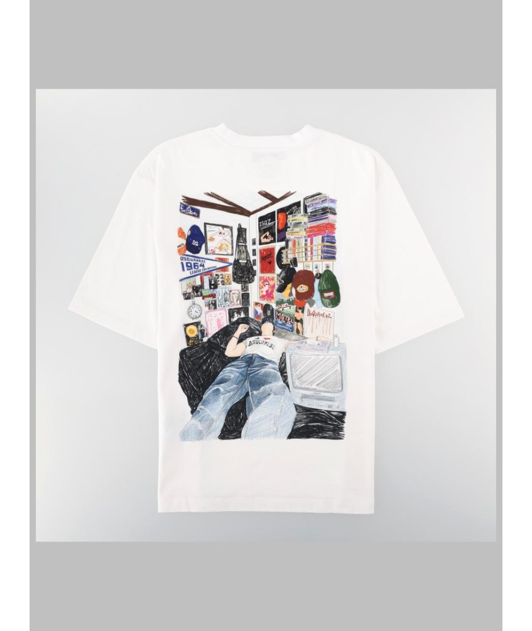 DSQUARED2 Белая хлопковая футболка, фото 2